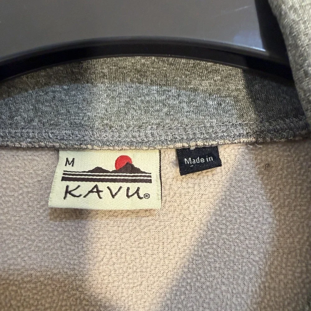 KAVU Womens Gray Thea Throw Pullover Button‎ Funnel Neck Sweater Size M